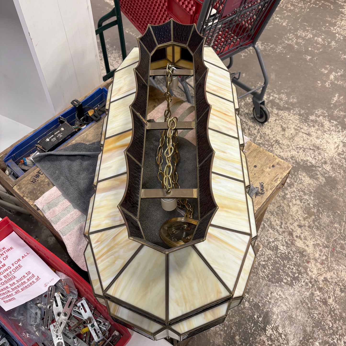 Cream & Brown Pool Table Light