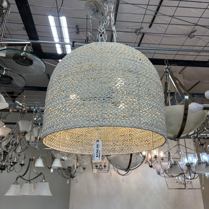 White Woven Pendant Light
