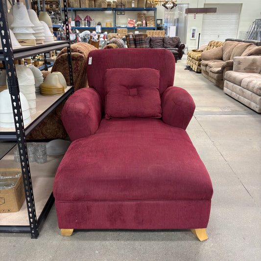 Red Corduroy Chaise Lounge