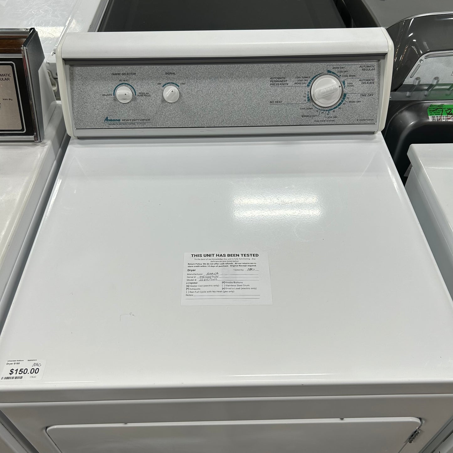 Amana Electric Dryer