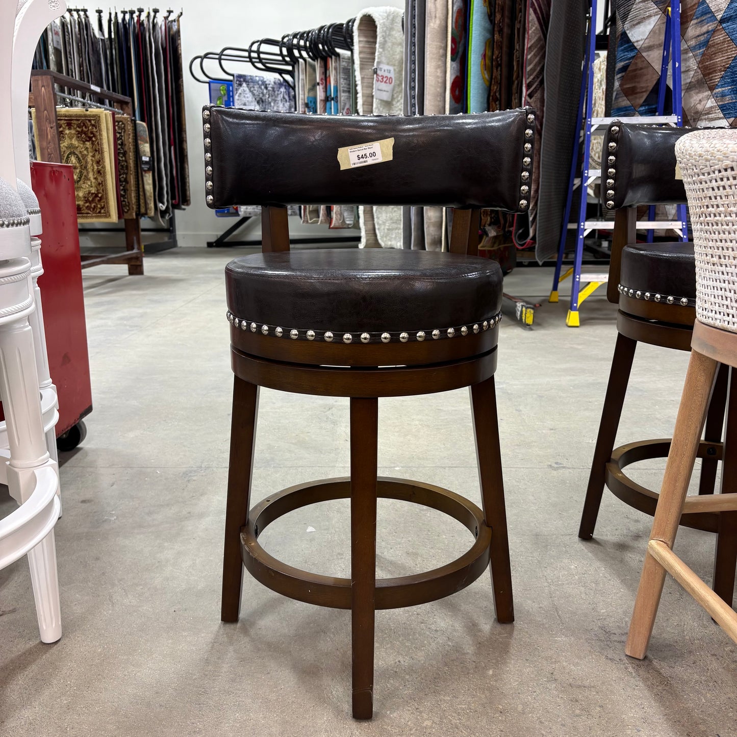 Modern Brown Swivel Bar Stool