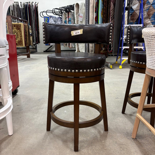 Modern Brown Swivel Bar Stool
