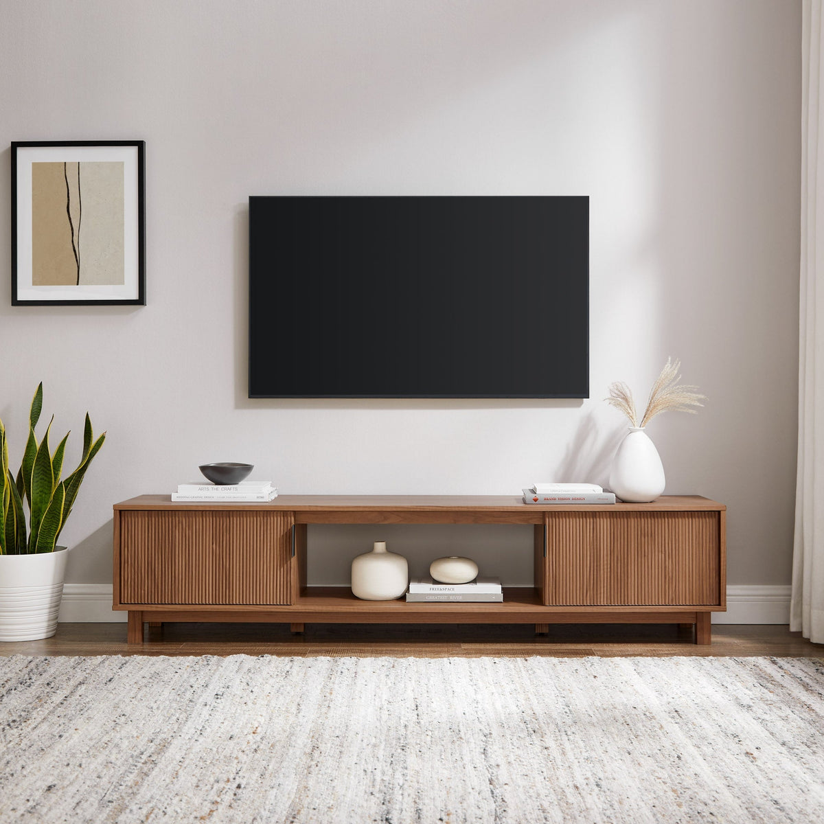 Arundo 70" Reeded Mocha TV Sta FALSE in-store location-set published-all-channels