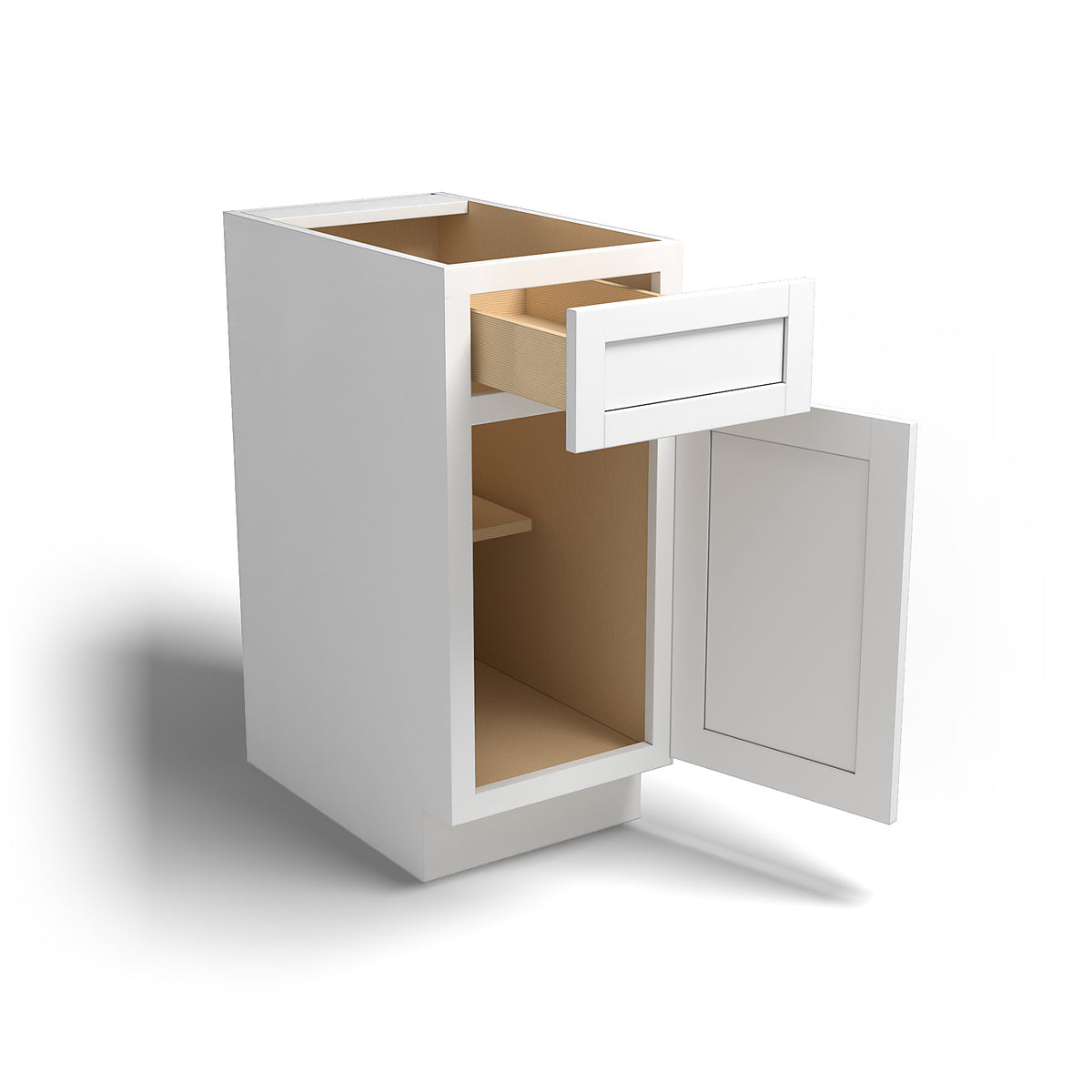 Special Order - 15" Base Cabinet Arcadia White Shaker - B15 Arcadia White Base Cabinets GHI SPACW Special Order