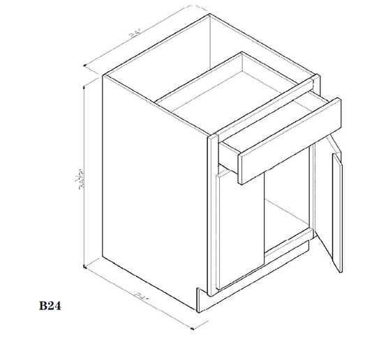 24" Base Cabinet Arcadia White Shaker - B24