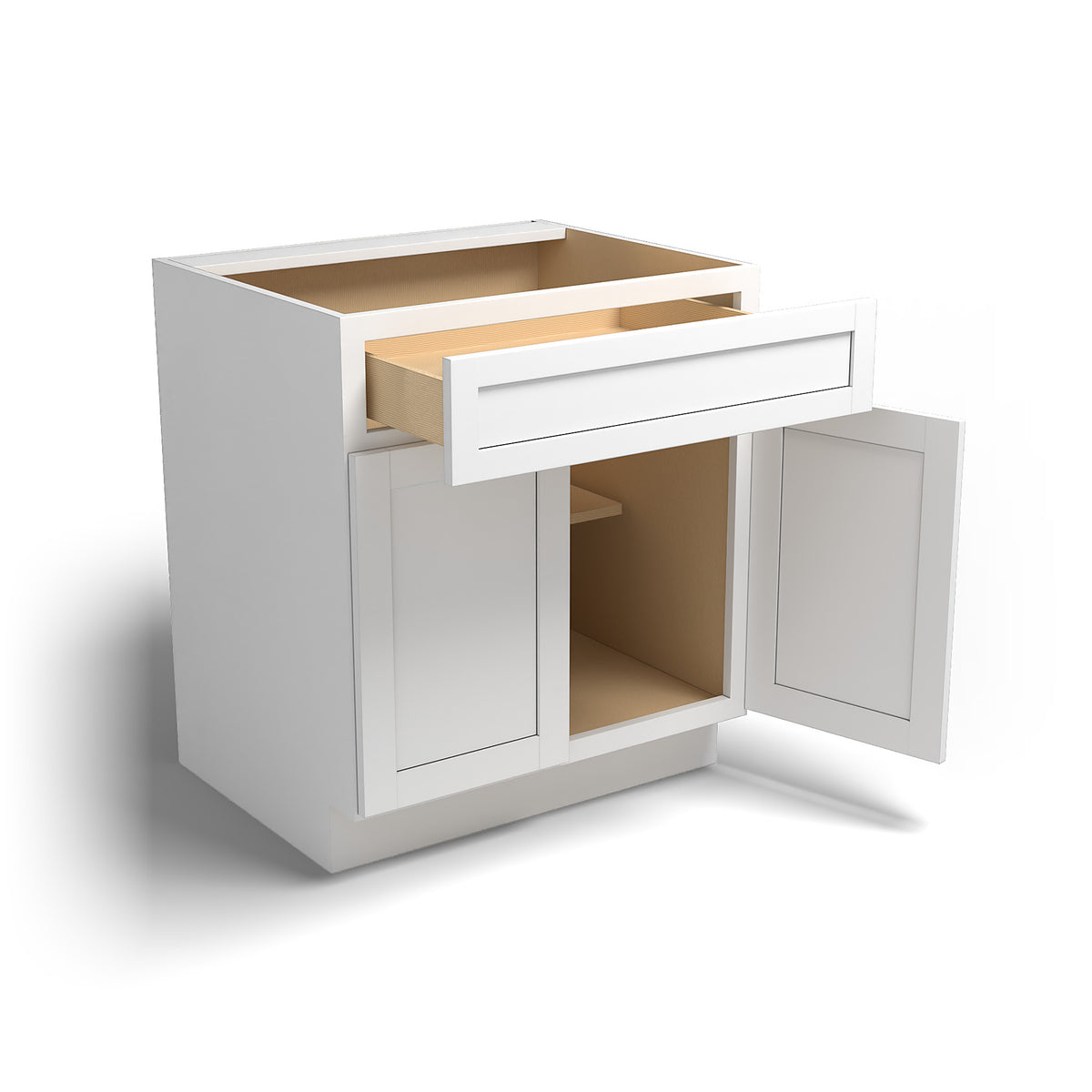 Special Order - 30" Base Cabinet Arcadia White Shaker - B30 Arcadia White Base Cabinets GHI SPACW Special Order