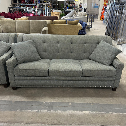 Slate Tweed Nailhead Couch