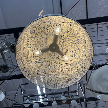 White Woven Pendant Light