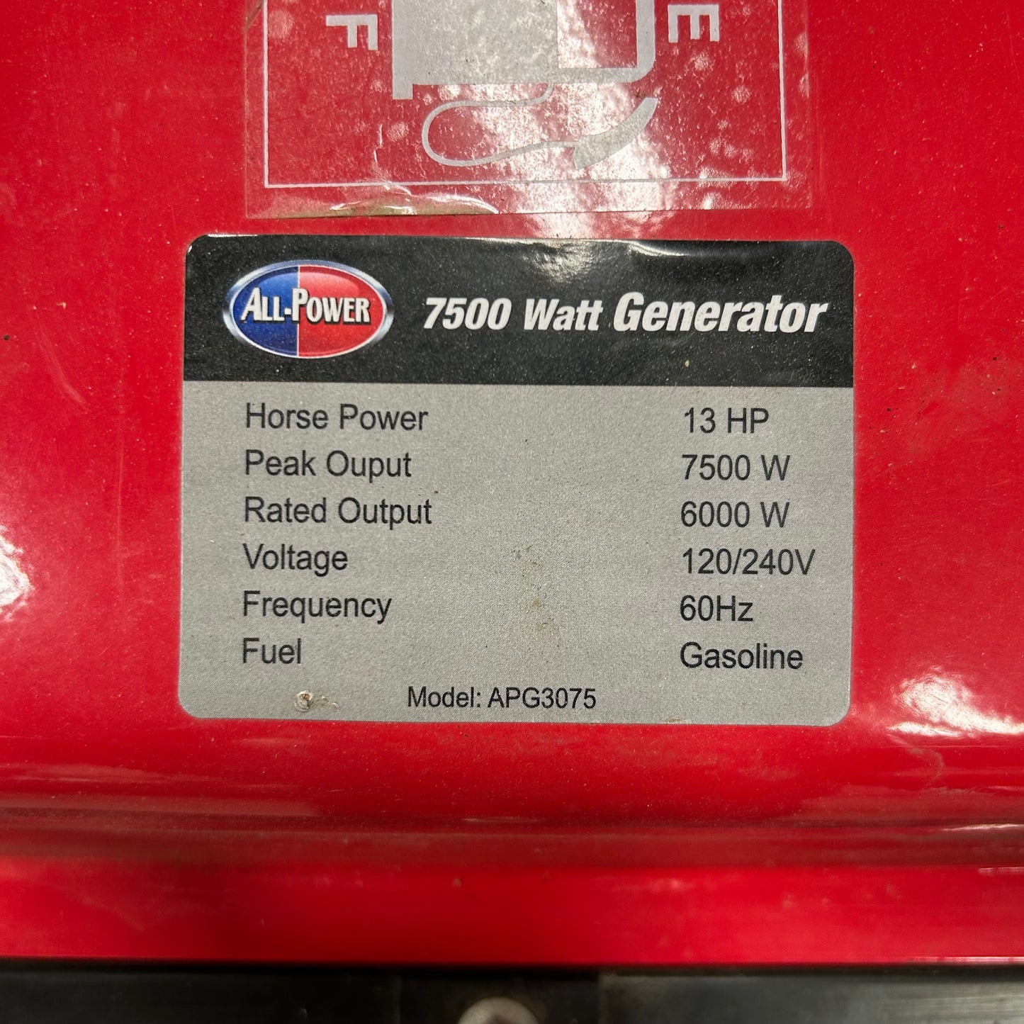 All-Power 7500 Watt Generator