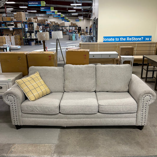 Cloudy Gray Nailhead Couch