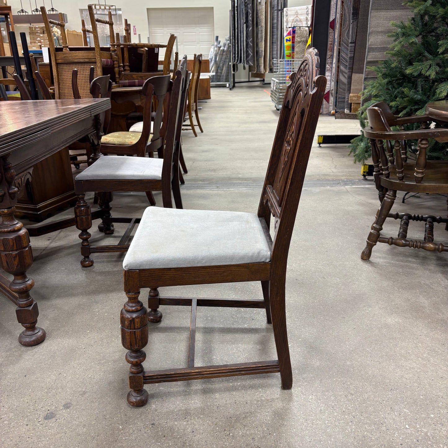 Antique Carved Oak Dining Set