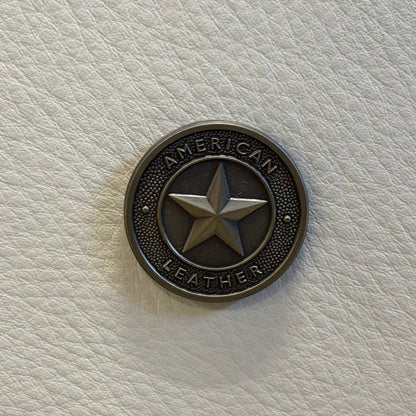 Cream Leather OpenEnd Loveseat