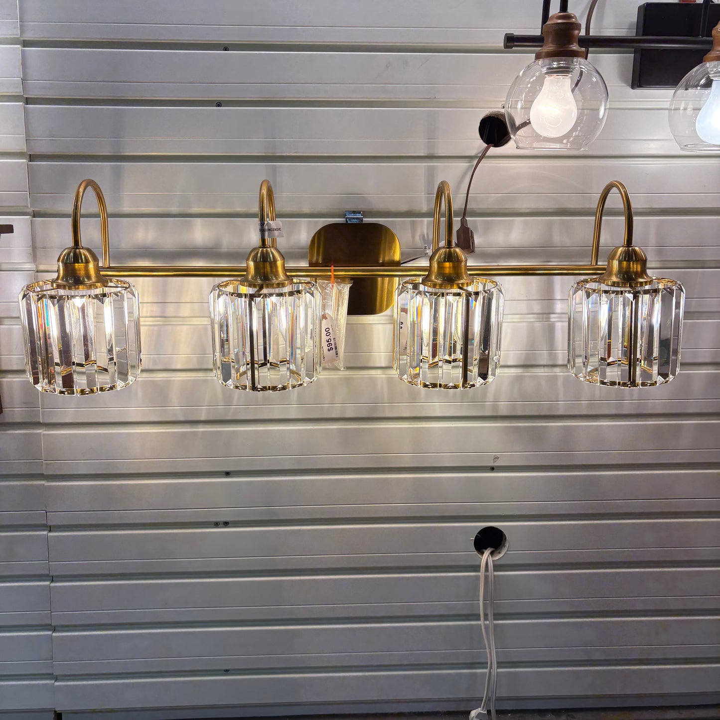 32" Gold & Crystal VanityLight