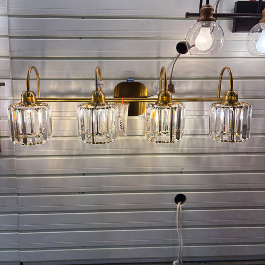 32" Gold & Crystal VanityLight