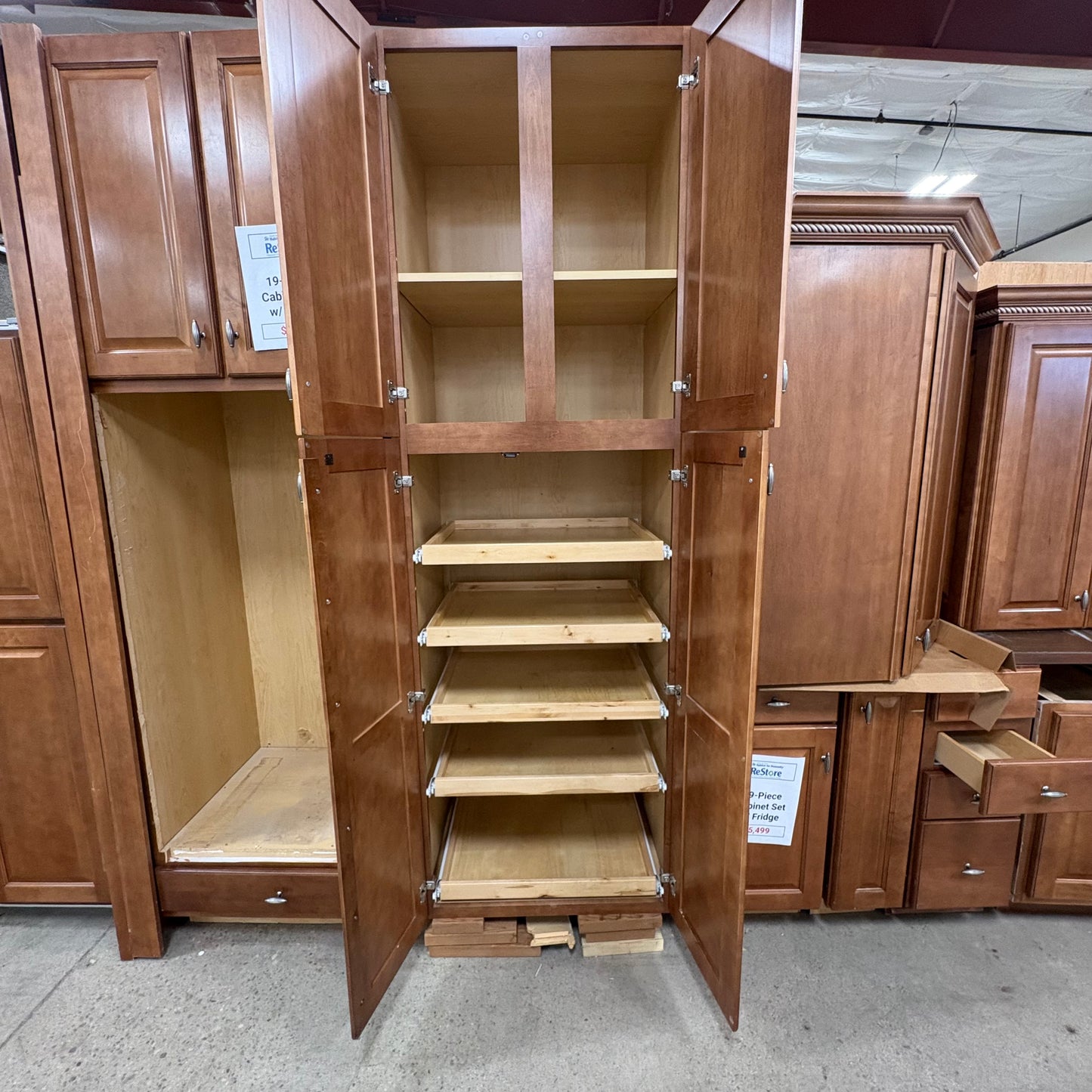 19 Pc. Cabinet Set w/ Fridge