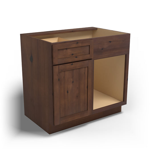 Special Order - 42" to 45" Blind Corner Base Cabinet Rustic Walnut - BBC42-45 Base Cabinets Corner Base Cabinets GHI Rustic Walnut Special Order SPRWS