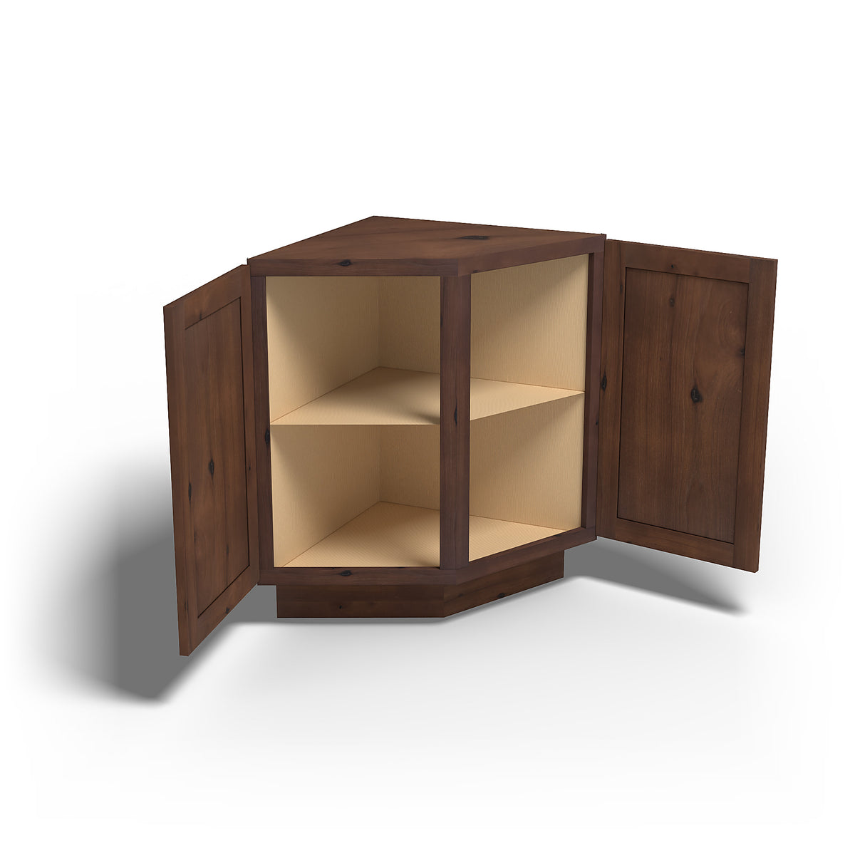 Special Order - 24" Diagonal Corner Base Cabinet Rustic Walnut - BC24 Base Cabinets Corner Base Cabinets GHI Rustic Walnut Special Order SPRWS