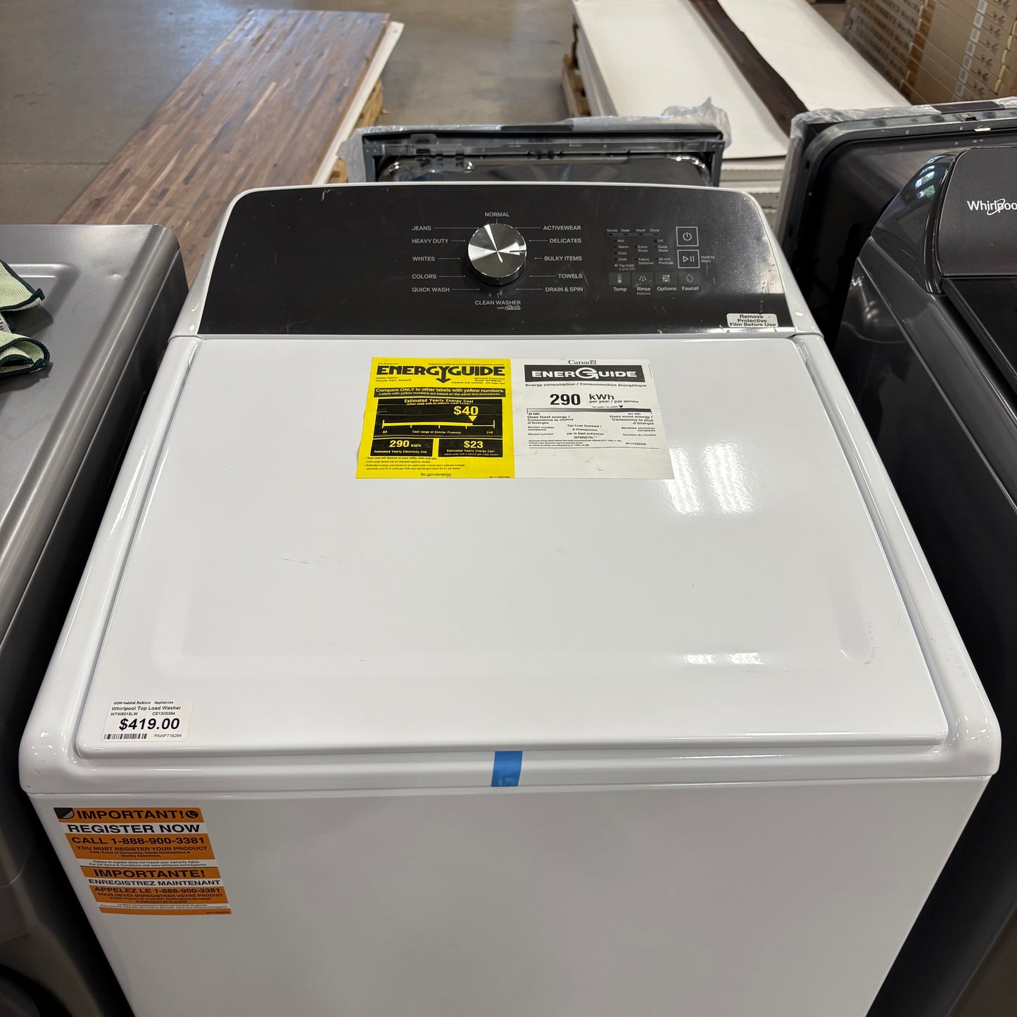 Whirlpool Top Load Washer