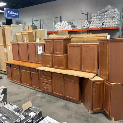 Maple Stained Cabinet Set -14p FALSE