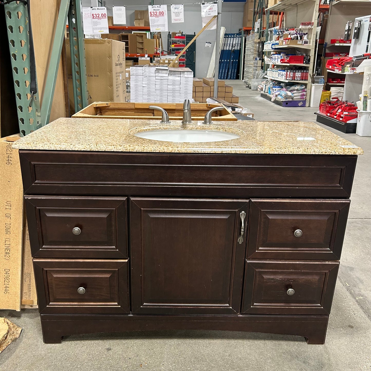 49" Granite Top Vanity Set