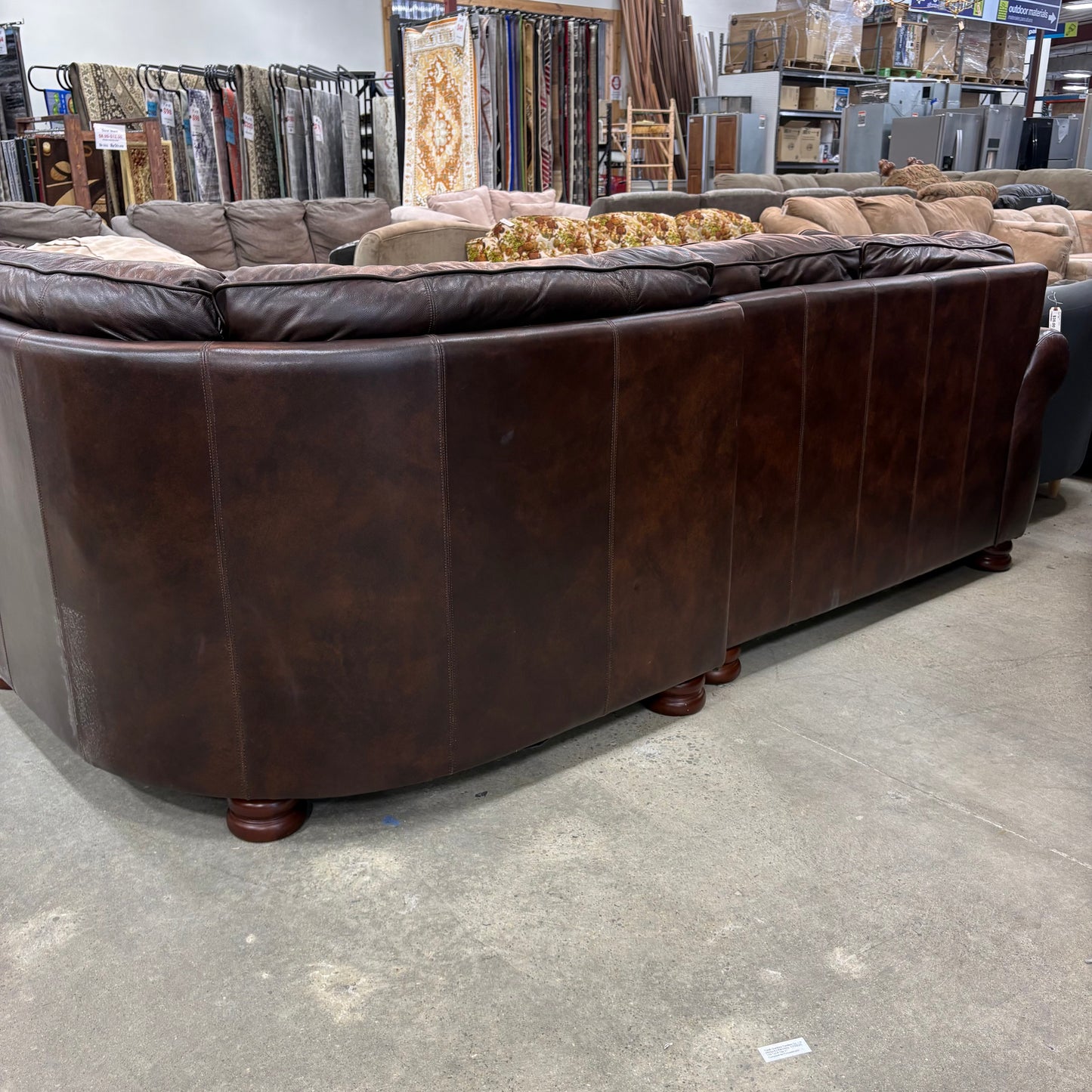 Brown Leather Sectional Set