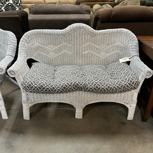 White Wicker Loveseat