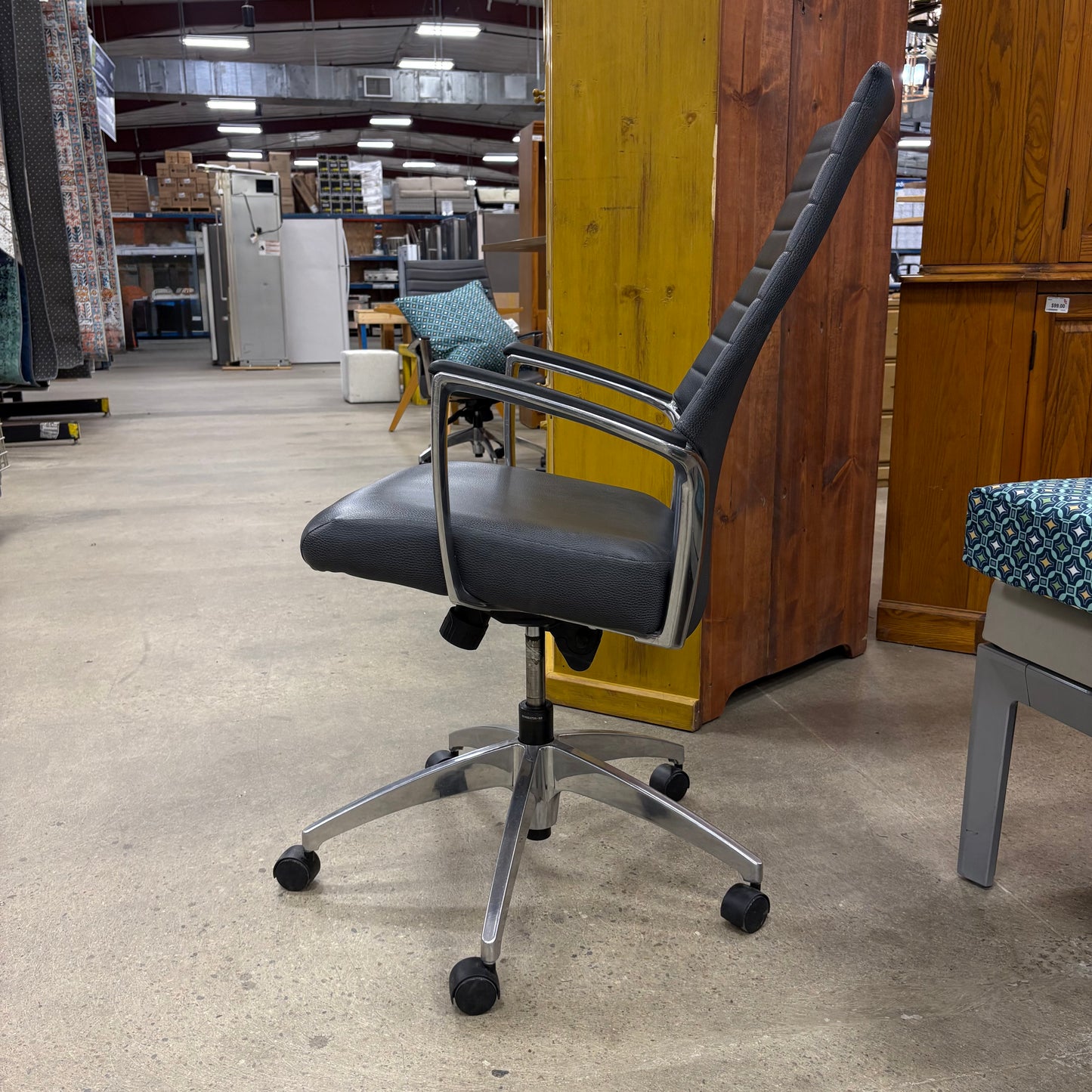 Black FauxLeather Office Chair