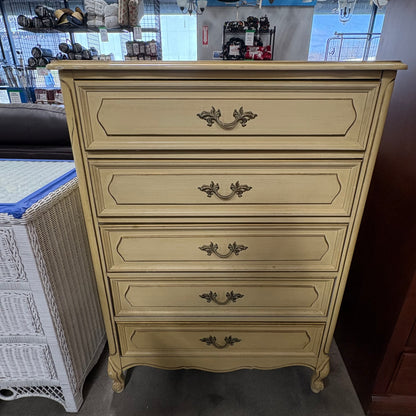 Pale Yellow 5 Drawer Dresser