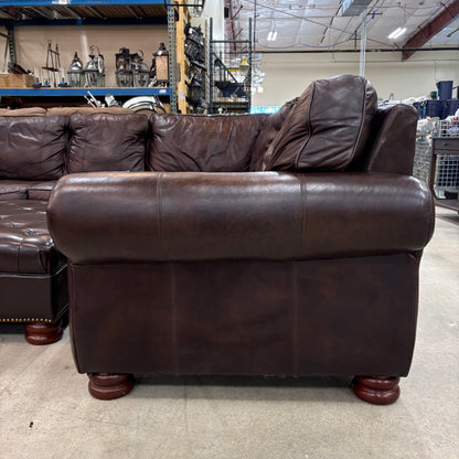 Brown Leather Sectional Set