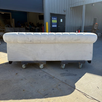 Cloud Gray Tufted Velvet Sofa