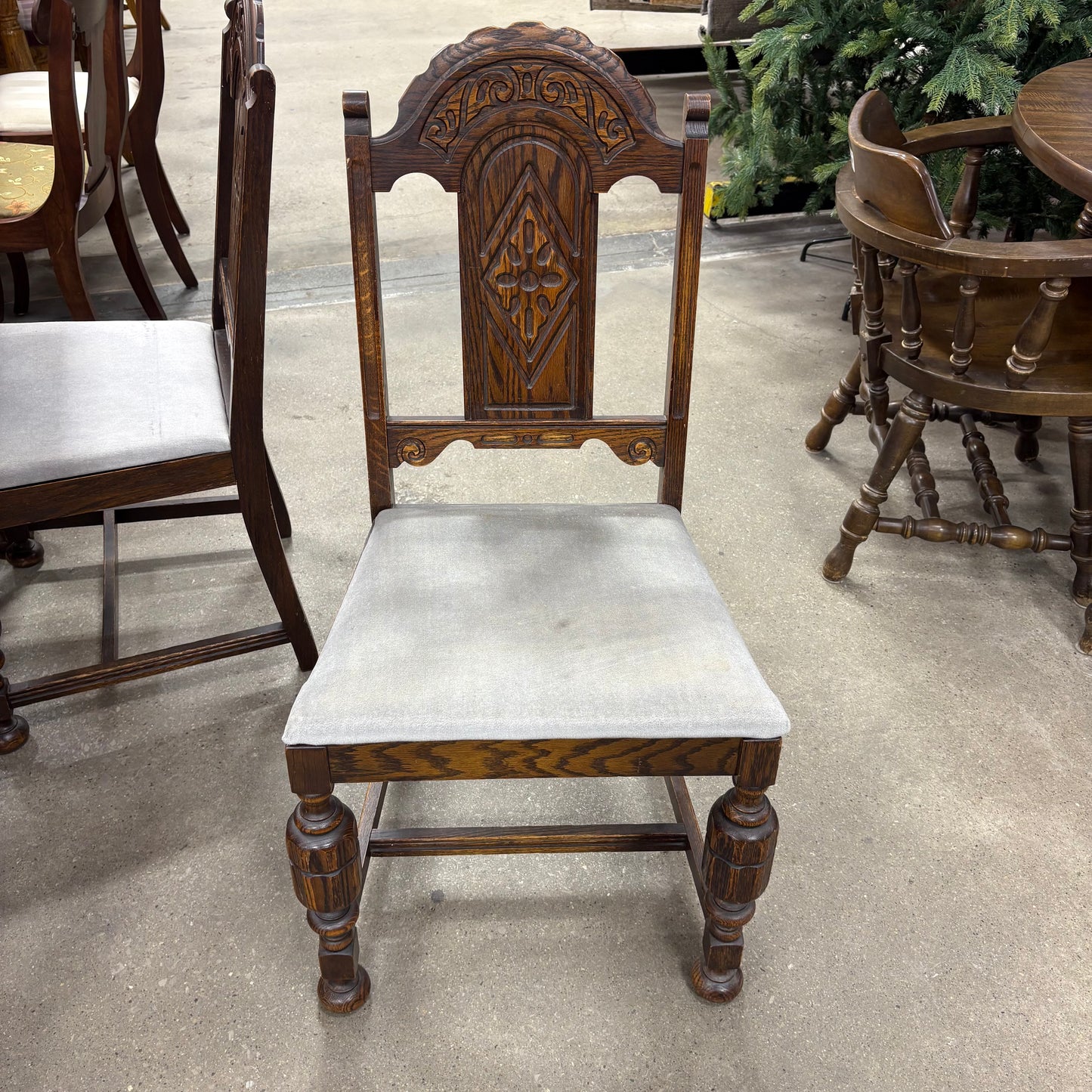Antique Carved Oak Dining Set