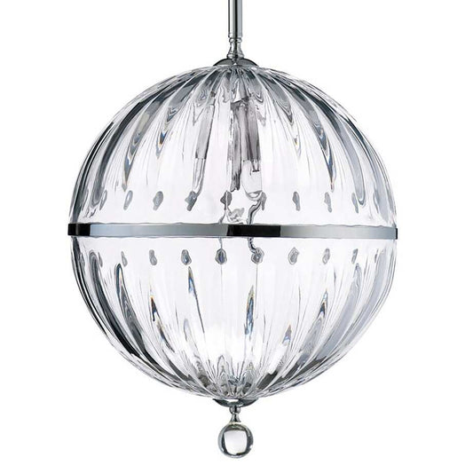 Fluted Glass & Chrome Pendant