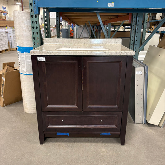 30" Brown Vanity Set