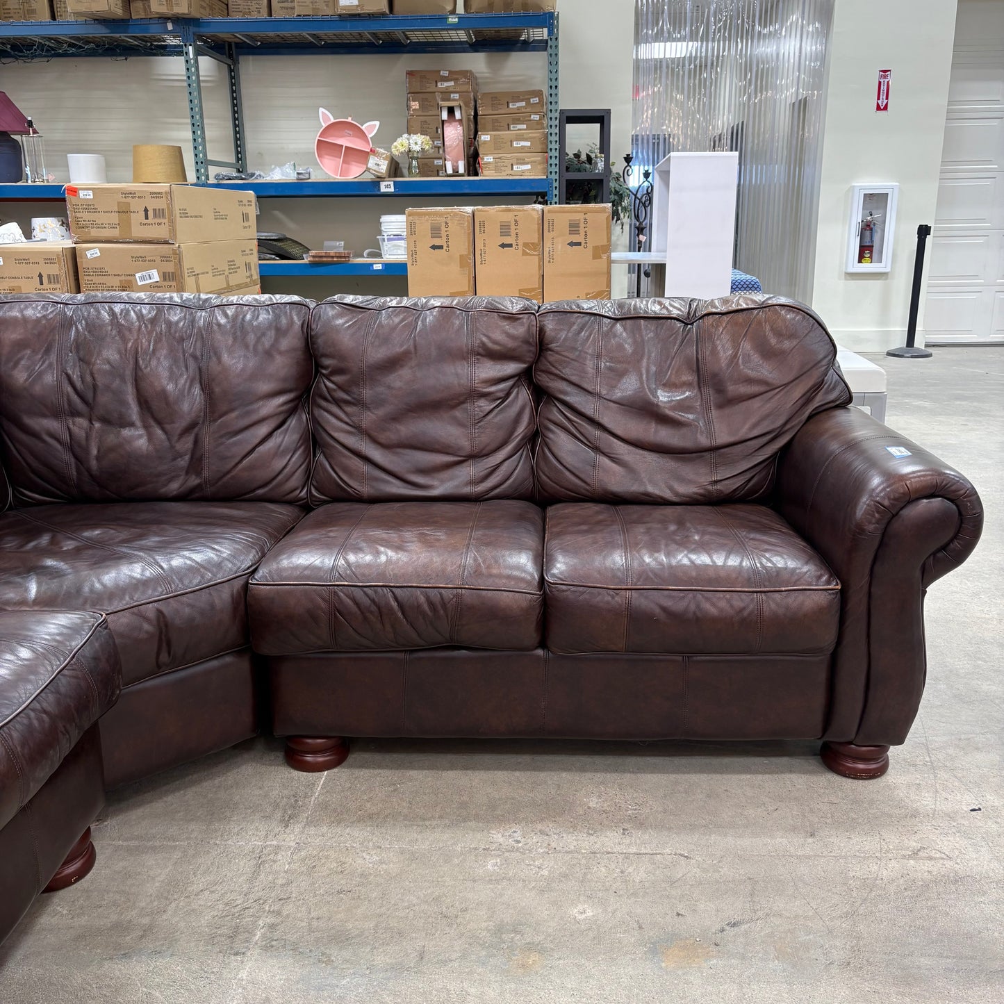 Brown Leather Sectional Set