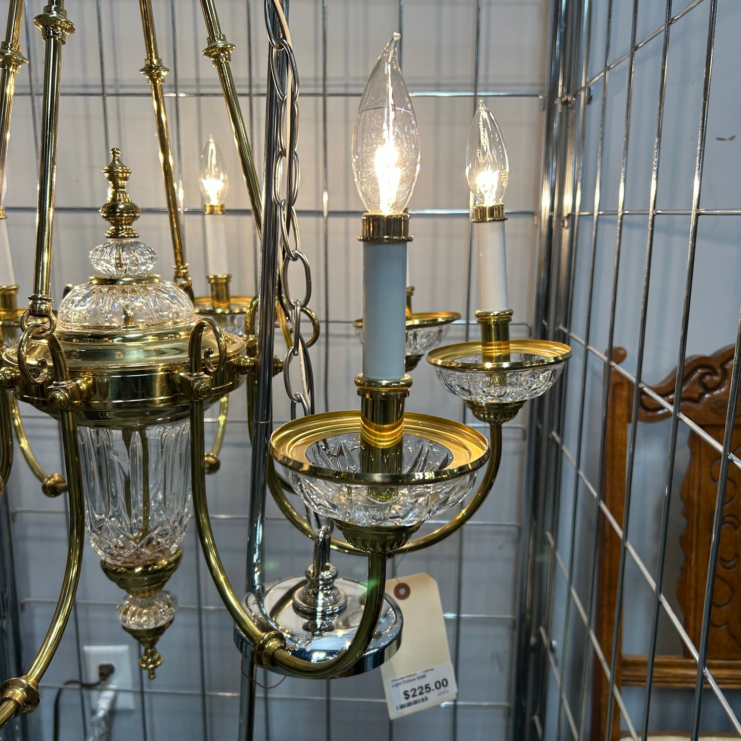 Polished Brass Chandelier