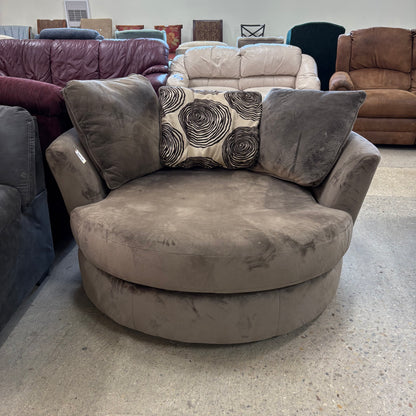 Taupe RoundSwivel Lounge Chair