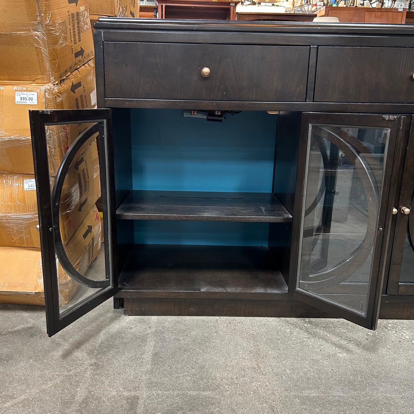 Lighted Console Curio Cabinet