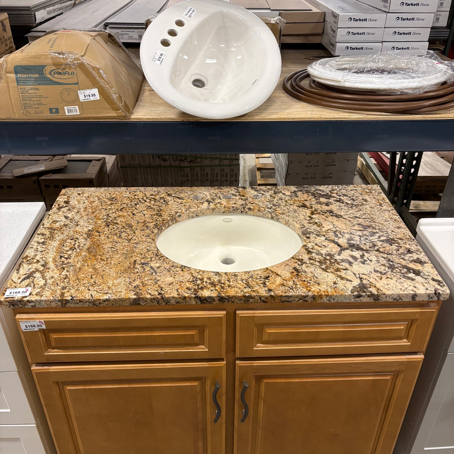 42" Granite Top Vanity Set