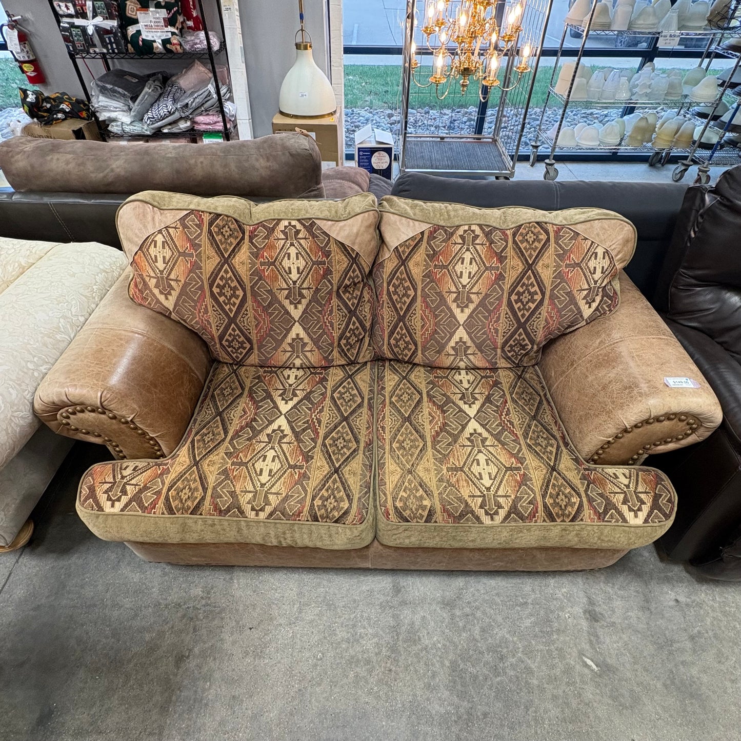 Rustic Nailhead Loveseat