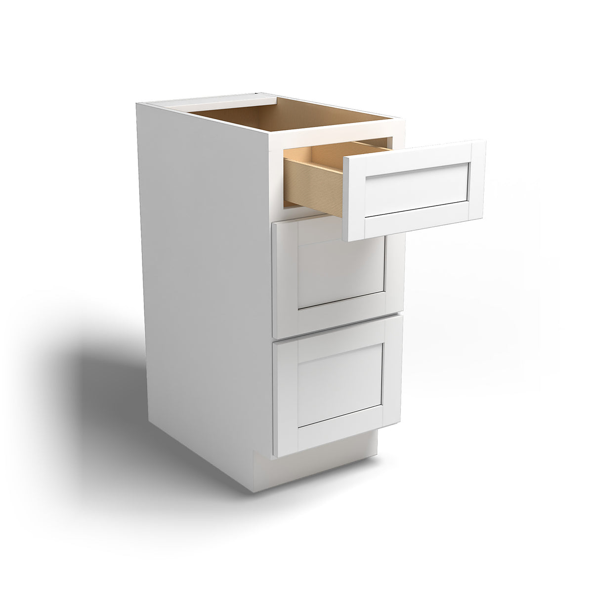 15" Drawer Base Cabinet Arcadia White Shaker - DB15