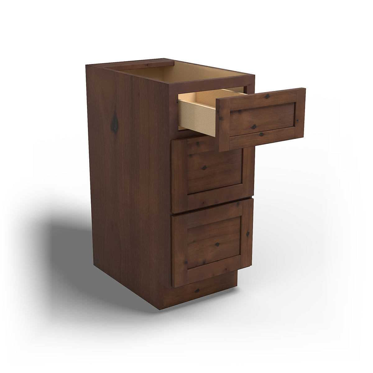 Special Order - 15" Drawer Base Cabinet Rustic Walnut - DB15 Base Cabinets Drawer Bases GHI Rustic Walnut Special Order SPRWS