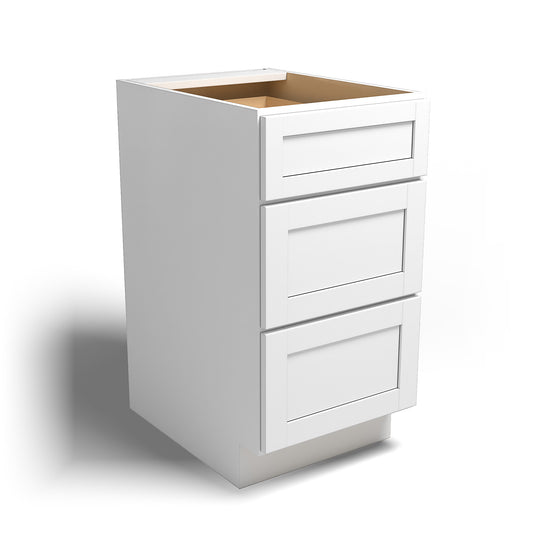 18" Drawer Base Cabinet Arcadia White Shaker - DB18