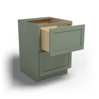 Special Order - 24" Drawer Base Cabinet with 2 Drawers Forest Green - DB24-2