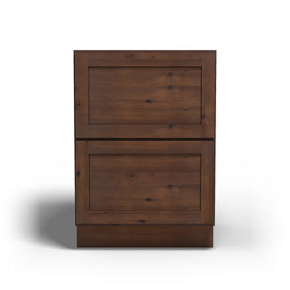Special Order - 24" Drawer Base Cabinet 2 Drawers Rustic Walnut - DB24-2 Base Cabinets Drawer Bases GHI Rustic Walnut Special Order SPRWS