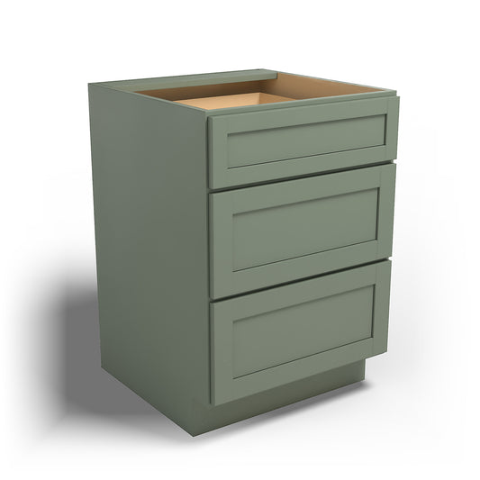 Special Order - 24" Drawer Base Cabinet with 3 Drawers Forest Green - DB24