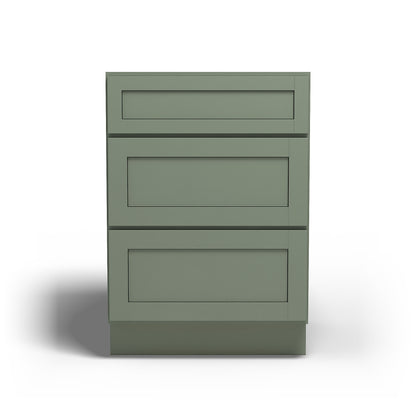 Special Order - 24" Drawer Base Cabinet with 3 Drawers Forest Green - DB24