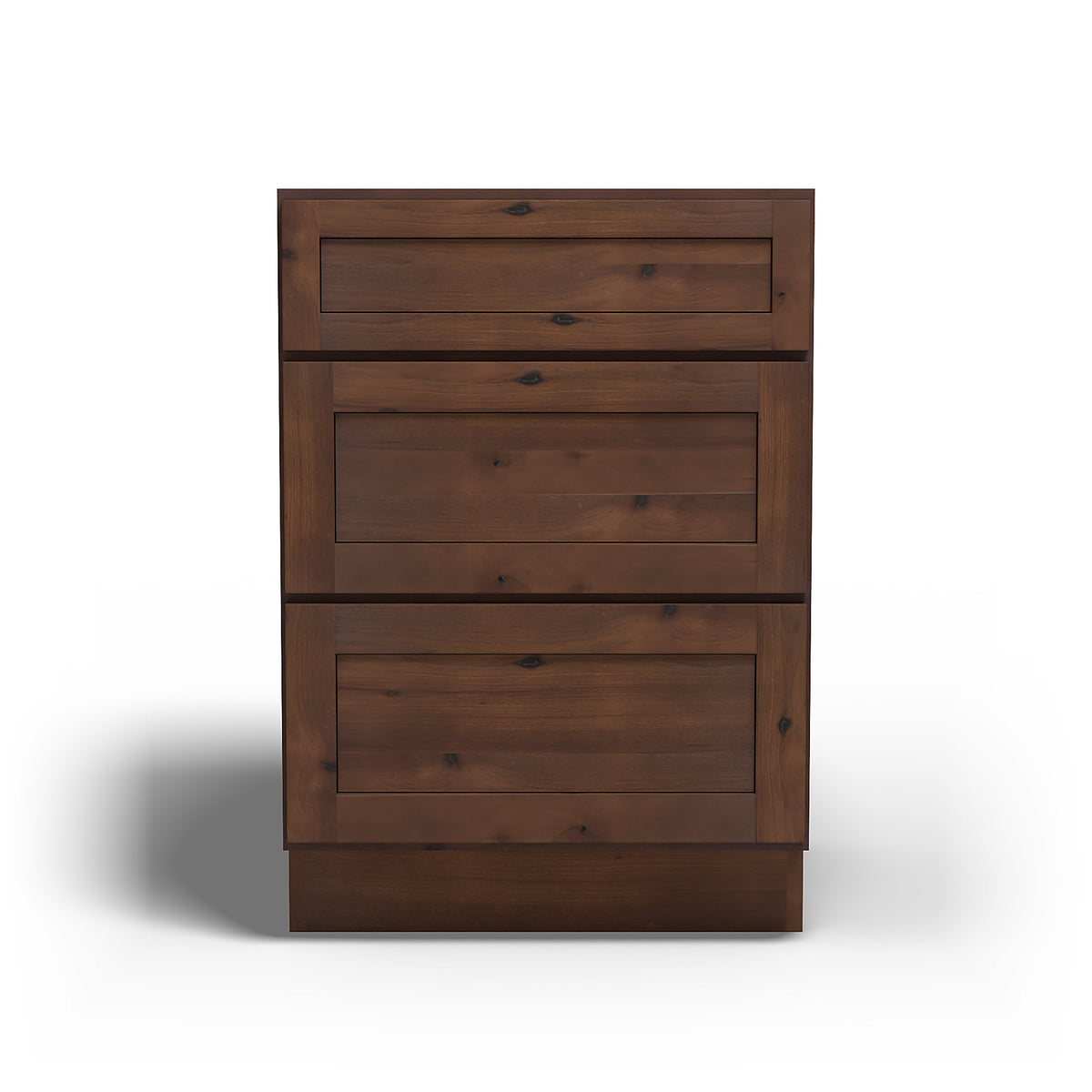 Special Order - 24" Drawer Base Cabinet 3 Drawers Rustic Walnut - DB24 Base Cabinets Drawer Bases GHI Rustic Walnut Special Order SPRWS