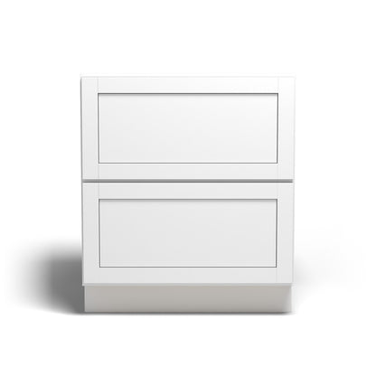 Special Order - 30" Drawer Base Cabinet with 2 Drawers Arcadia White Shaker - DB30-2 Arcadia White Base Cabinets Drawer Bases GHI SPACW Special Order