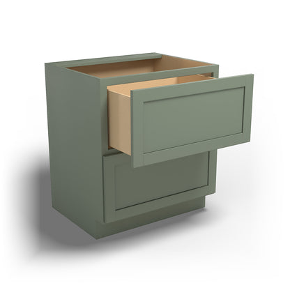 Special Order - 30" Drawer Base Cabinet with 2 Drawers Forest Green - DB30-2