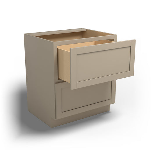 Special Order - 30" Drawer Base Cabinet with 2 Drawers Mojave Shaker - DB30 Base Cabinets Drawer Bases GHI Mojave Shaker Special Order SPMJS